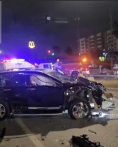 Se registra aparatoso accidente de tránsito en la autopista Duarte deja varios heridos y una yipeta sin motor en Santiago